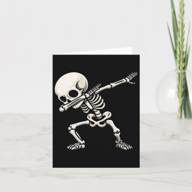 Skeleton Boys Kids Men Funny Halloween  Card (Front)