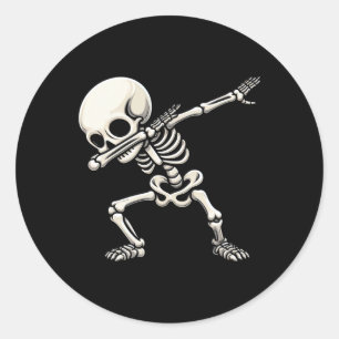 Skeleton Boys Kids Men Funny Halloween Classic Round Sticker