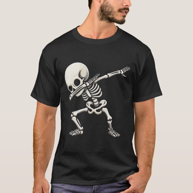 Skeleton Boys Kids Men Funny Halloween  T-Shirt (Front)
