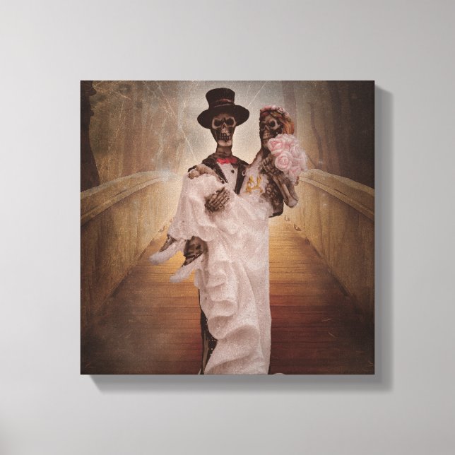 skeleton bride and groom canvas art (Front)
