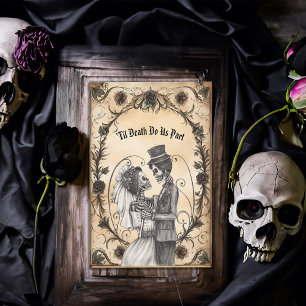 Skeleton Bride and Groom First Dance Invitation