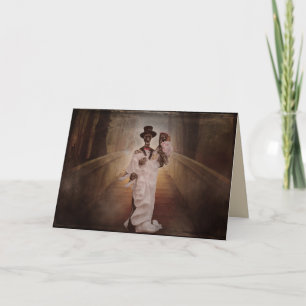 skeleton bride and groom greeting card