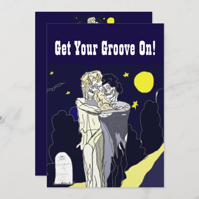 Skeleton Bride and Groom Halloween Invite (Front/Back)