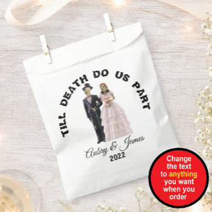 Skeleton Bride and Groom Halloween Wedding Favour Bags