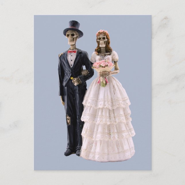 Skeleton bride and groom postcard (Front)