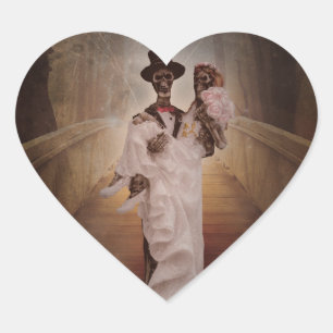 skeleton bride and groom stickers