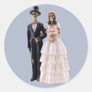 Skeleton bride and groom stickers