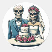 Skeleton Bride And Groom Wedding day of dead Art 