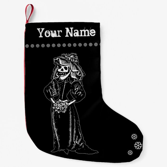 Skeleton Bride Christmas Stocking (Customise) (Front)