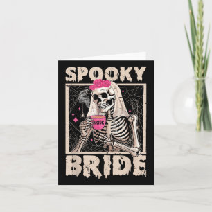 Skeleton Bride Drinking Coffee Wedding Halloween C Card