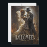 Skeleton Bride Groom Couple Adult Halloween Party Invitation<br><div class="desc">Invite guests to a wickedly fun Halloween with our sinister skeleton bride and groom couple-themed invitation! Featuring a chilling design of an evil skeleton bride and groom against a haunting backdrop, this invitation sets the perfect tone for your spooky celebration. Customise the details to personalise your event and ensure an...</div>