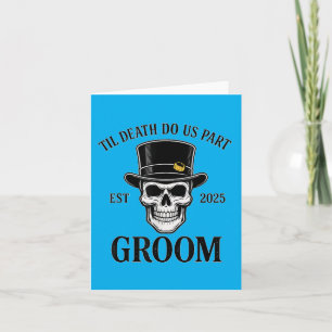 Skeleton Bride Groom Gothic Halloween Wedding Tee Card