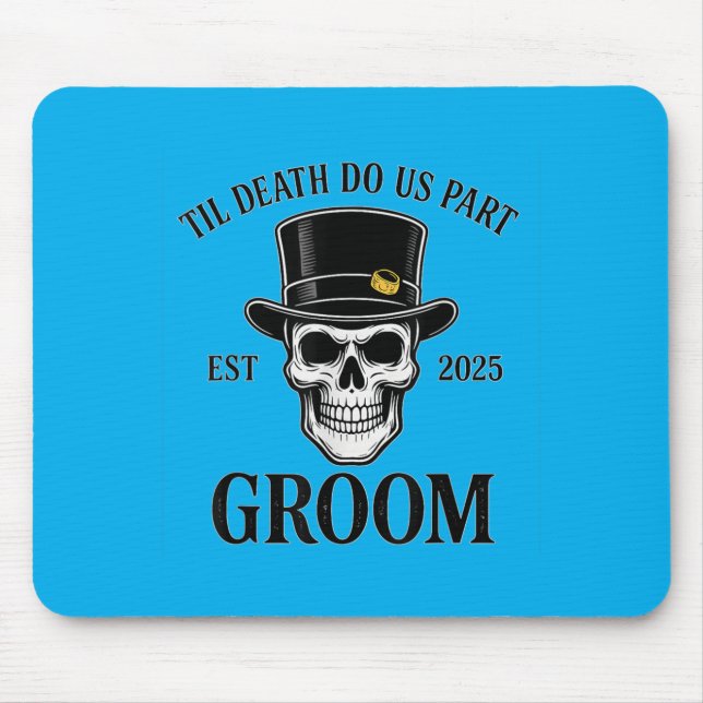 Skeleton Bride Groom Gothic Halloween Wedding Tee Mouse Mat (Front)