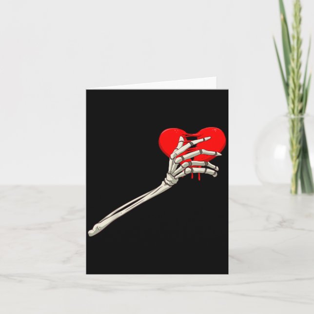 Skeleton Broken Heart Bones Divorce Breakup Heartb Card (Front)