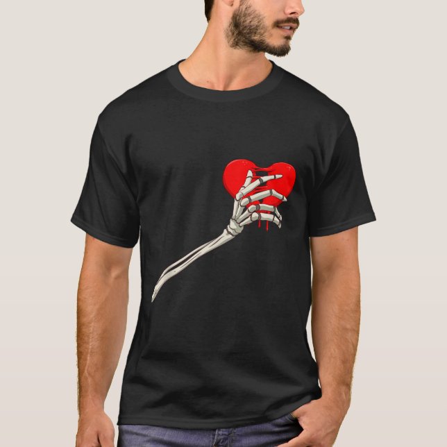 Skeleton Broken Heart Bones Divorce Breakup Heartb T-Shirt (Front)
