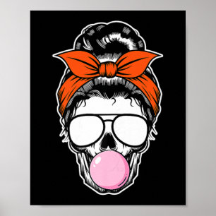 Skeleton Bubble Gum Lazy Halloween Costume Messy B Poster