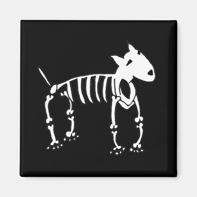 Skeleton Bull Terrier Dog Magnet (Front)