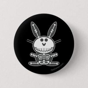 Skeleton Bunny 6 Cm Round Badge