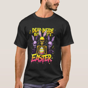 Skeleton Bunny Easter Egg Goth Aesthetic Funny Eas T-Shirt