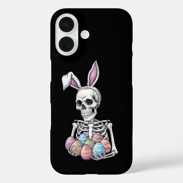 Skeleton Bunny Holding Easter Eggs Funny Rabbit Case-Mate iPhone Case (Back)