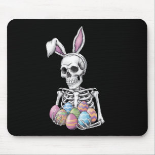Skeleton Bunny Holding Easter Eggs Funny Rabbit Mouse Mat