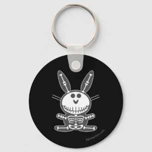 Skeleton Bunny Key Ring