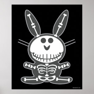 Skeleton Bunny Poster