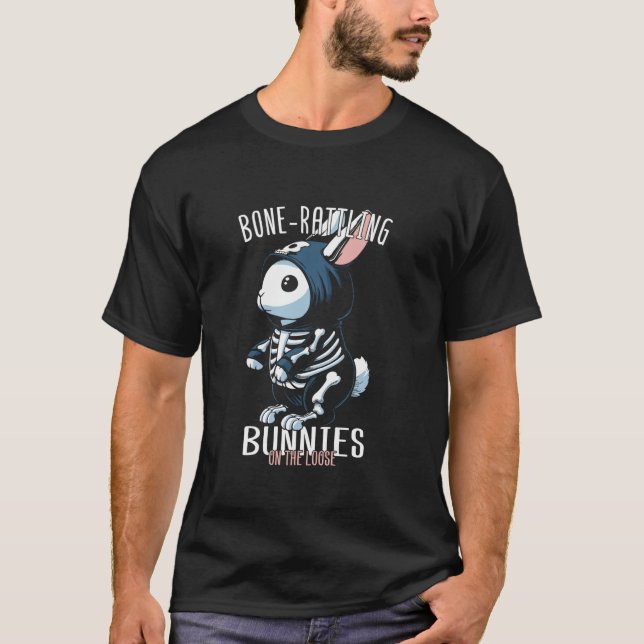 Skeleton Bunny Rabbit Bones Long Sleeve T Shirt (Front)
