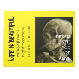 skeleton burning cigarette by vangogh halloween notepad