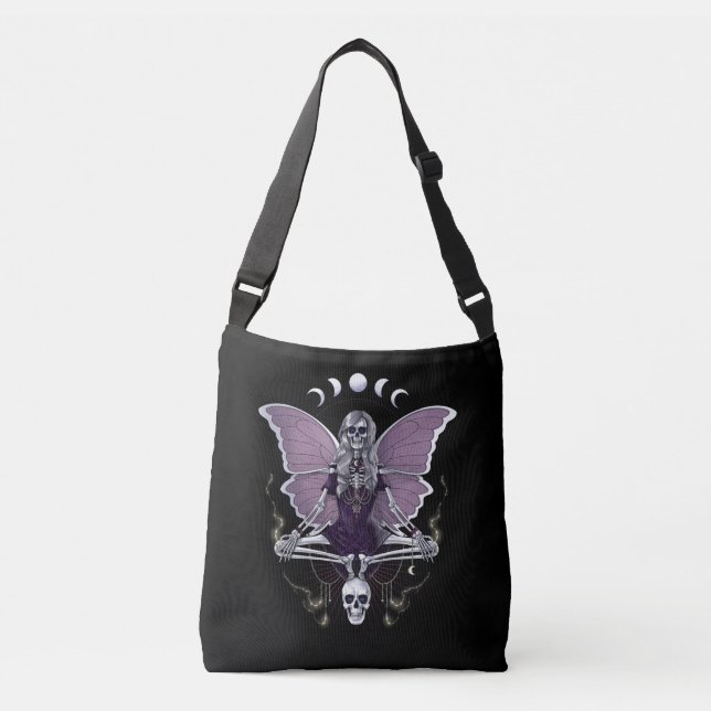 Skeleton Butterfly Goth Crossbody Bag (Front)