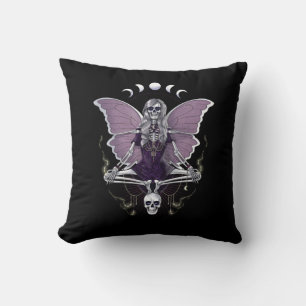 Skeleton Butterfly Goth Cushion