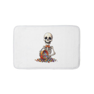 Skeleton Candy Bowl Halloween Bath Mat