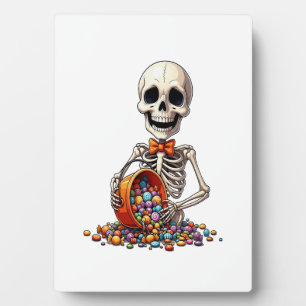 Skeleton Candy Bowl Halloween Plaque