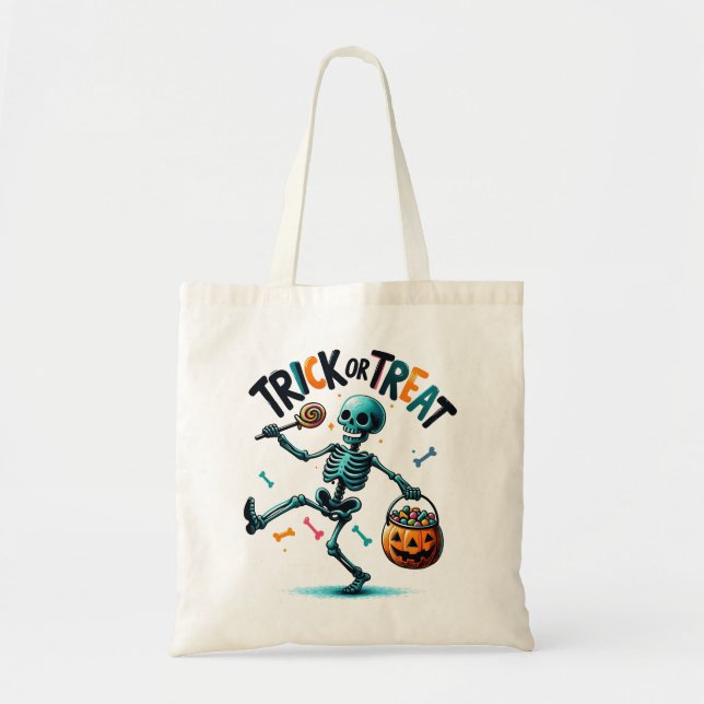 Skeleton Candy Haul Trick or Treat Bag (Front)