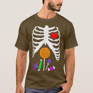 Skeleton Candy Ribcage XRay Halloween Funny t kids T-Shirt