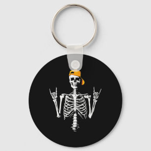 Skeleton Cap Skater Cool Halloween Punk Rock Men B Key Ring