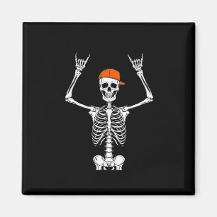 Skeleton Cap Skater Cool Halloween Punk Rock Men B Magnet