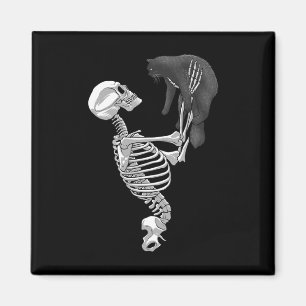 Skeleton Cat Art For Men Women Feline Costume Hall Magnet