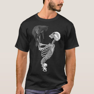 Skeleton Cat Art For Men Women Feline Costume Hall T-Shirt