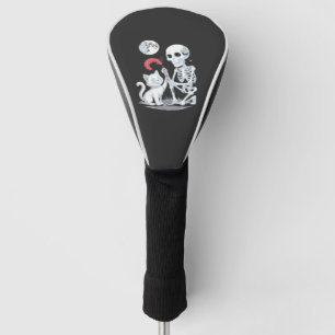 Skeleton Cat Halloween Funny Cute Spooky Essential Golf Head Cover