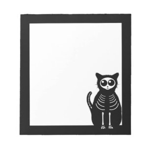 Skeleton Cat Halloween Notepad