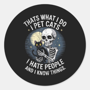 Skeleton Cat Kitten Lover Skull Kitty Pet Owner  Classic Round Sticker