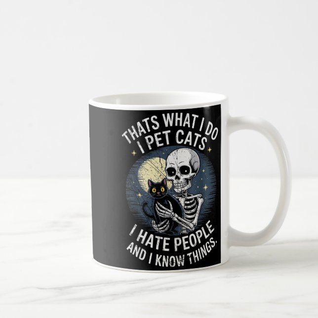 Skeleton Cat Kitten Lover Skull Kitty Pet Owner  Coffee Mug (Right)