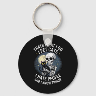 Skeleton Cat Kitten Lover Skull Kitty Pet Owner Key Ring