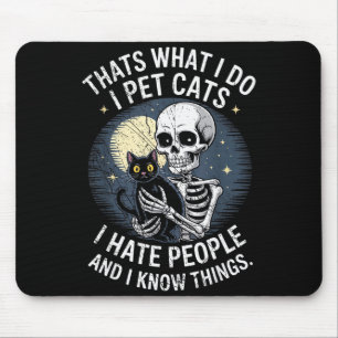 Skeleton Cat Kitten Lover Skull Kitty Pet Owner Mouse Mat