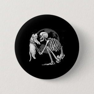 Skeleton Cat Skull Kitty Cute Ghost Halloween Men 6 Cm Round Badge