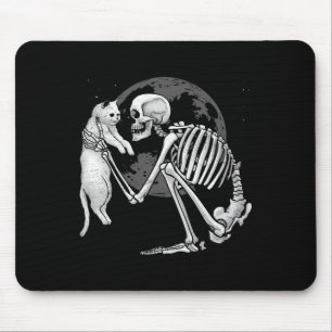 Skeleton Cat Skull Kitty Cute Ghost Halloween Men Mouse Mat