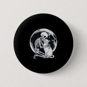 Skeleton Cat Skull Kitty Cute Goth Halloween Costu 6 Cm Round Badge