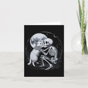 Skeleton Cat Skull Kitty Cute Goth Halloween Costu Card