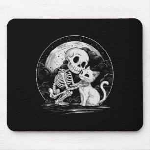 Skeleton Cat Skull Kitty Cute Goth Halloween Costu Mouse Mat